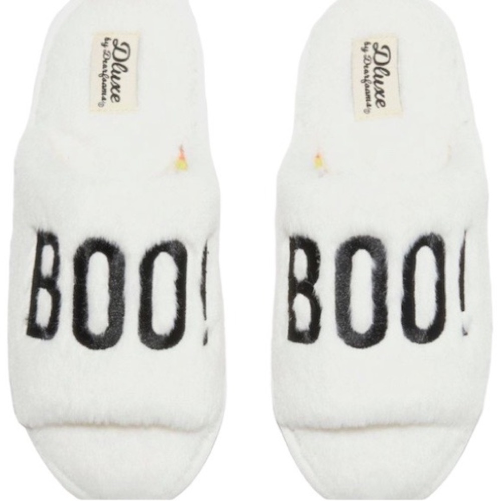S (5-6), XL (11-12) - DLUXE by DEARFOAMS “BOO” Slippers NEW